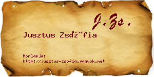 Jusztus Zsófia névjegykártya