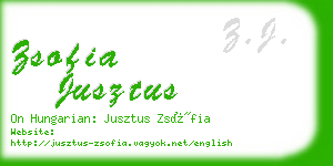 zsofia jusztus business card